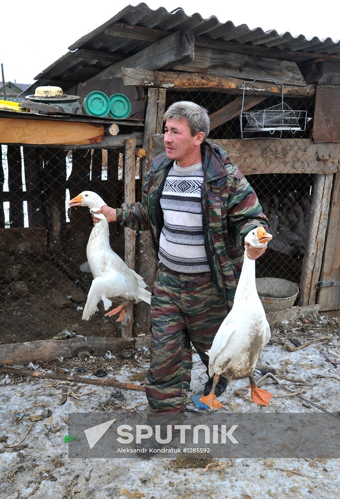 Rural life in Karabolka village, Chelyabinsk region