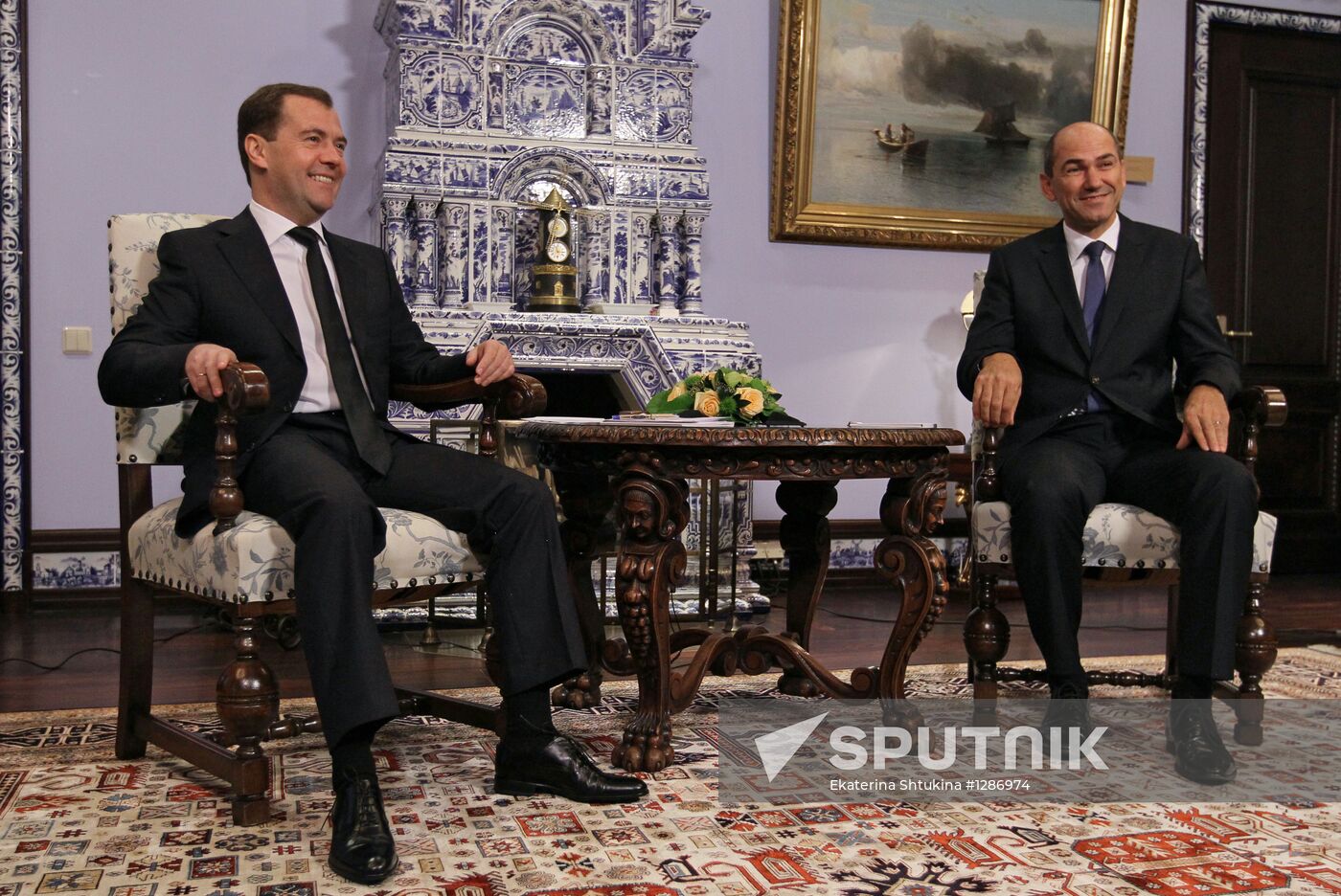 Dmitry Medvedev meets with Janez Jansa