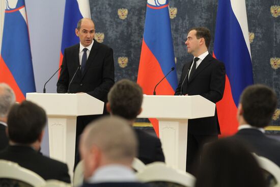 Dmitry Medvedev meets with Janez Jansa