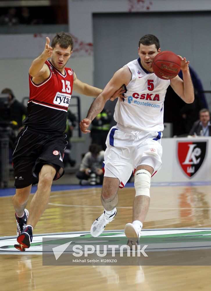 Basketball Euroleague. CSKA vs. Lietuvos Rytas