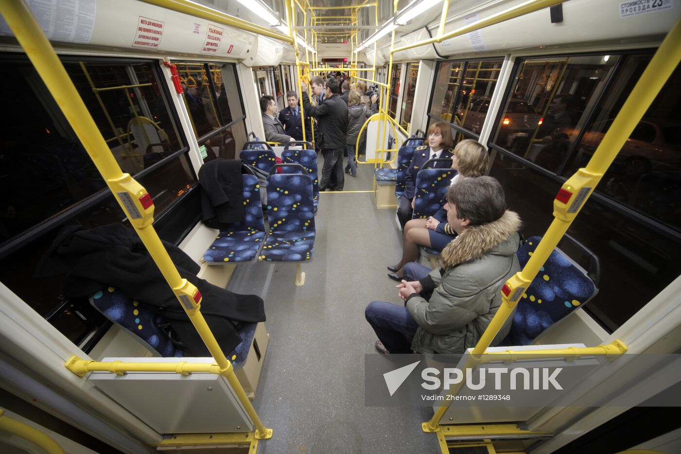 Presentation of fast tram in St.Petersburg