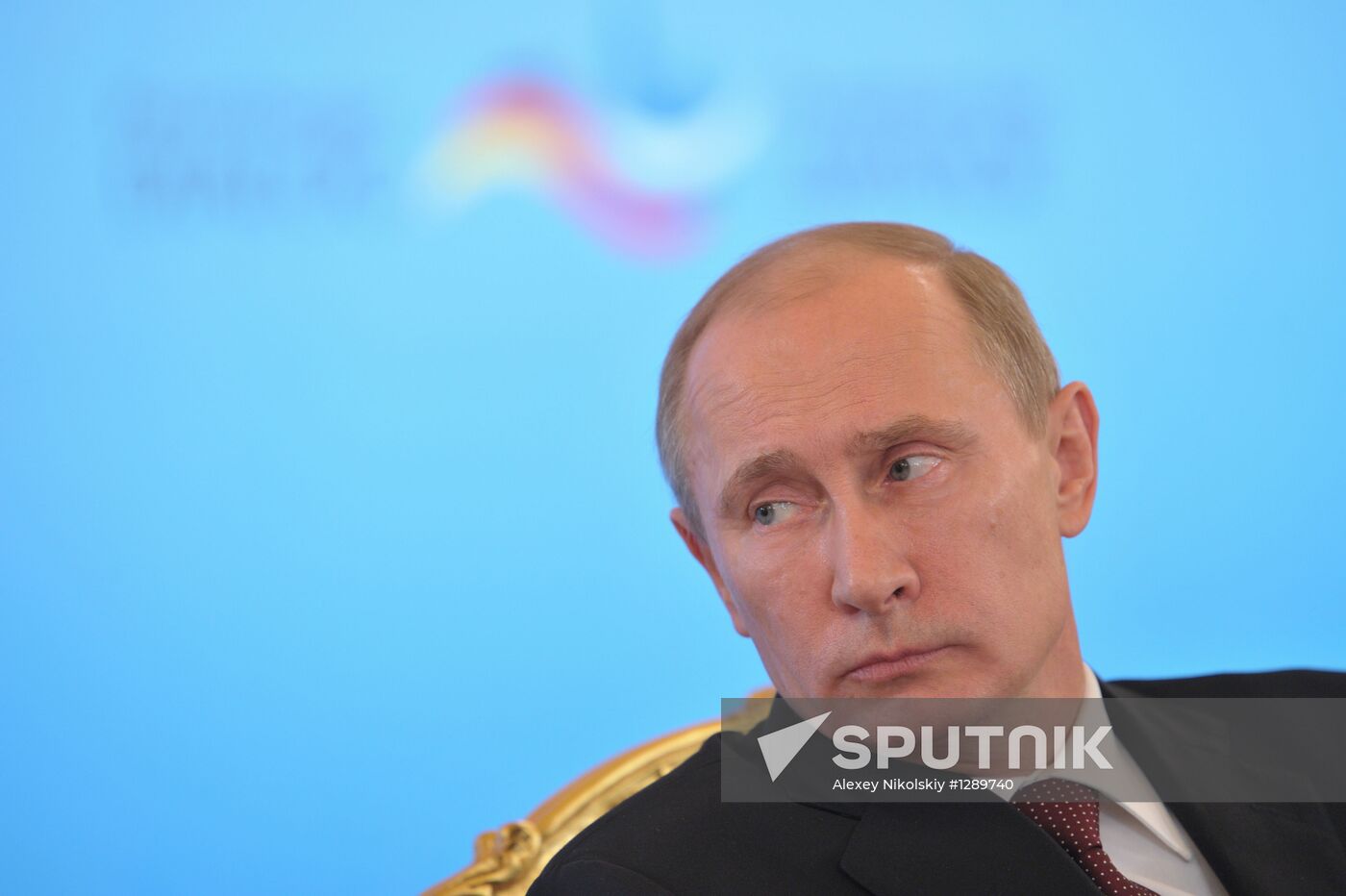 Vladimir Putin and Angela Merkel at St. Petersburg Dialog Forum
