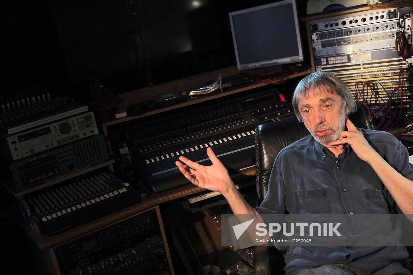 Composer Eduard Ertemyev in his studio