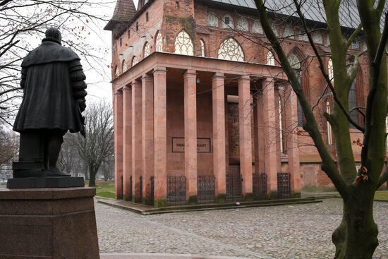 Grave of philosopher Immanuel Kant in Kaliningrad