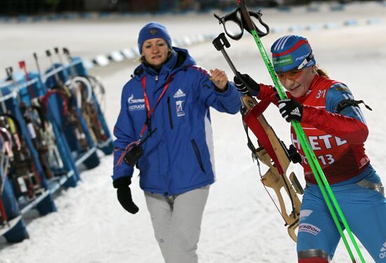 Biathlon. First stage of World Cup. Training