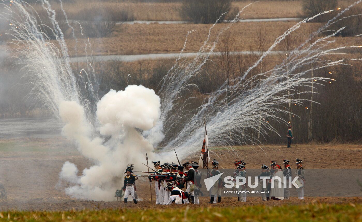 Reenactment of 1812 Battle on Berezina river