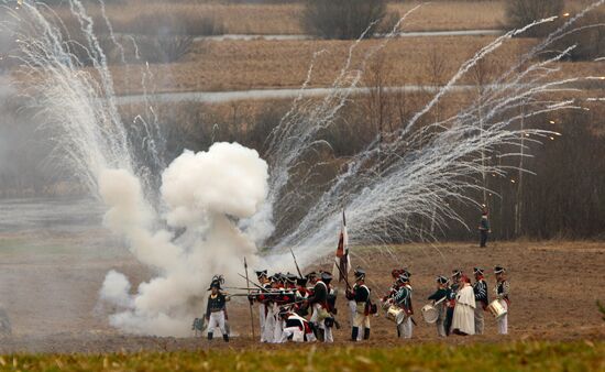 Reenactment of 1812 Battle on Berezina river