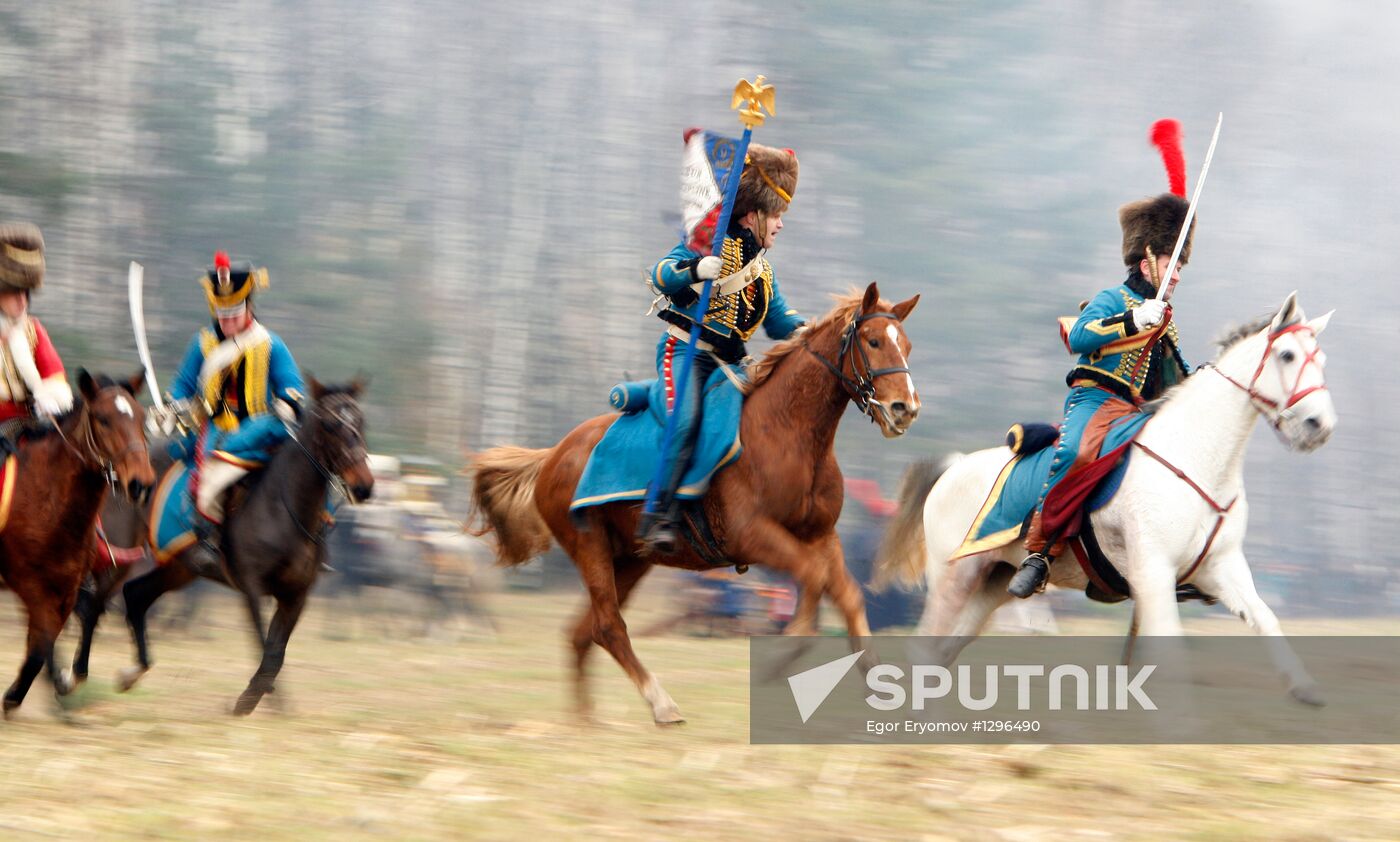 Reenactment of 1812 Battle on Berezina river