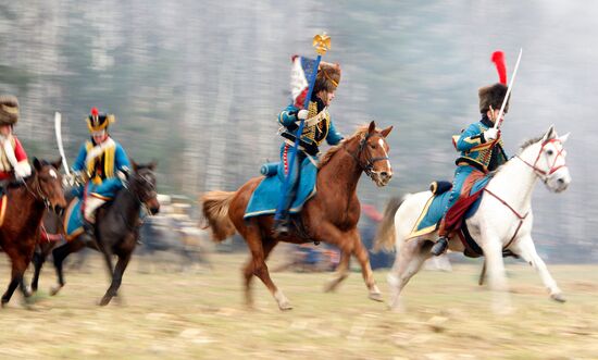 Reenactment of 1812 Battle on Berezina river
