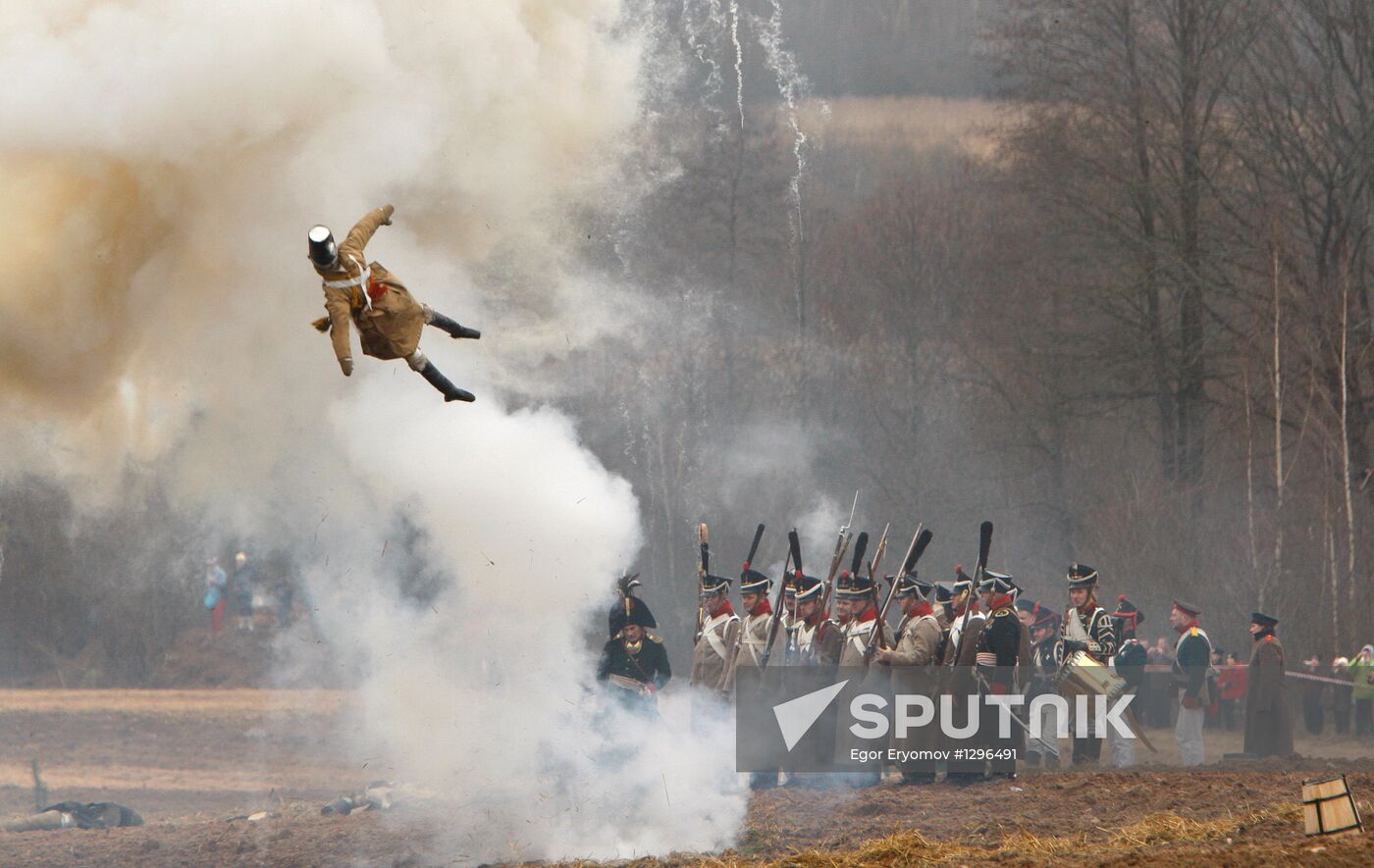 Reenactment of 1812 Battle on Berezina river