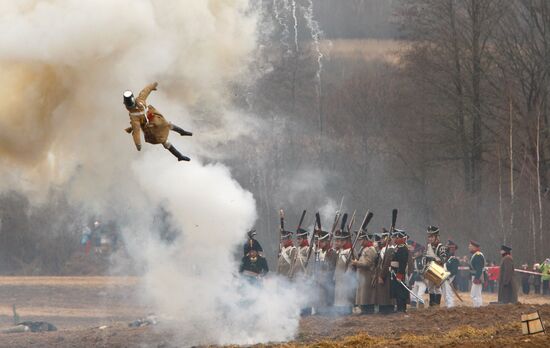 Reenactment of 1812 Battle on Berezina river