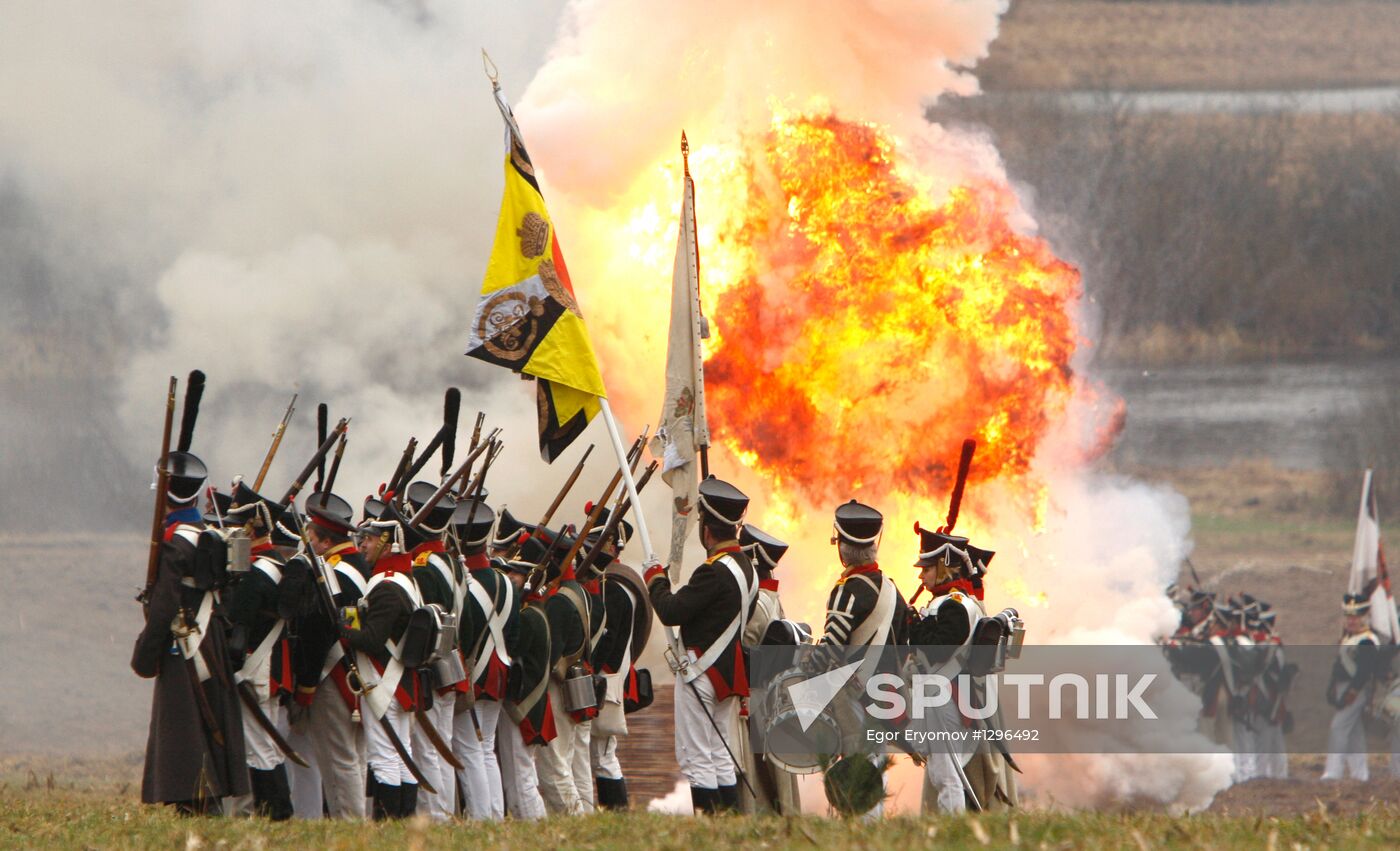 Reenactment of 1812 Battle on Berezina river