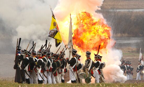 Reenactment of 1812 Battle on Berezina river