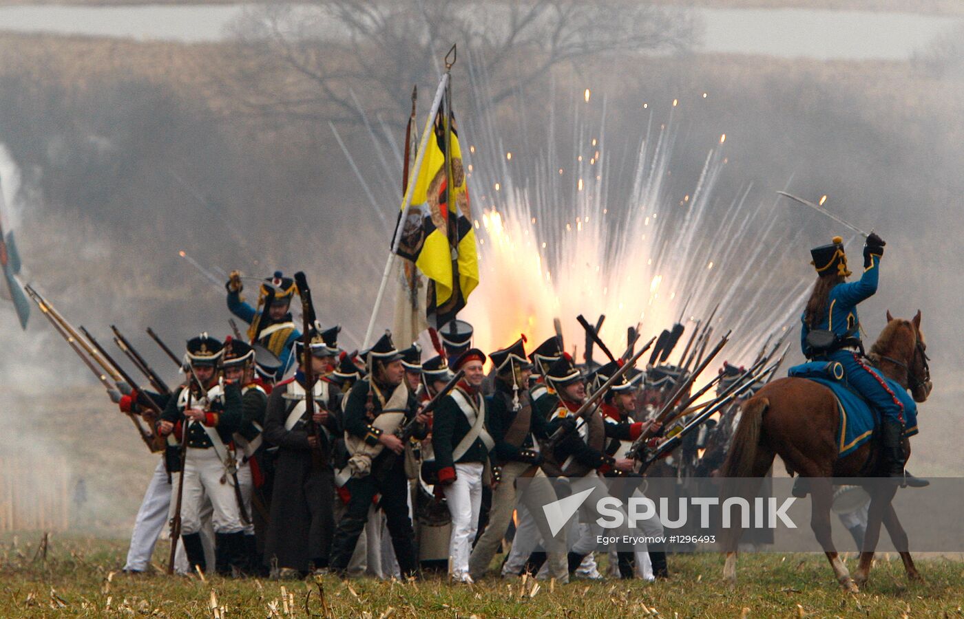 Reenactment of 1812 Battle on Berezina river