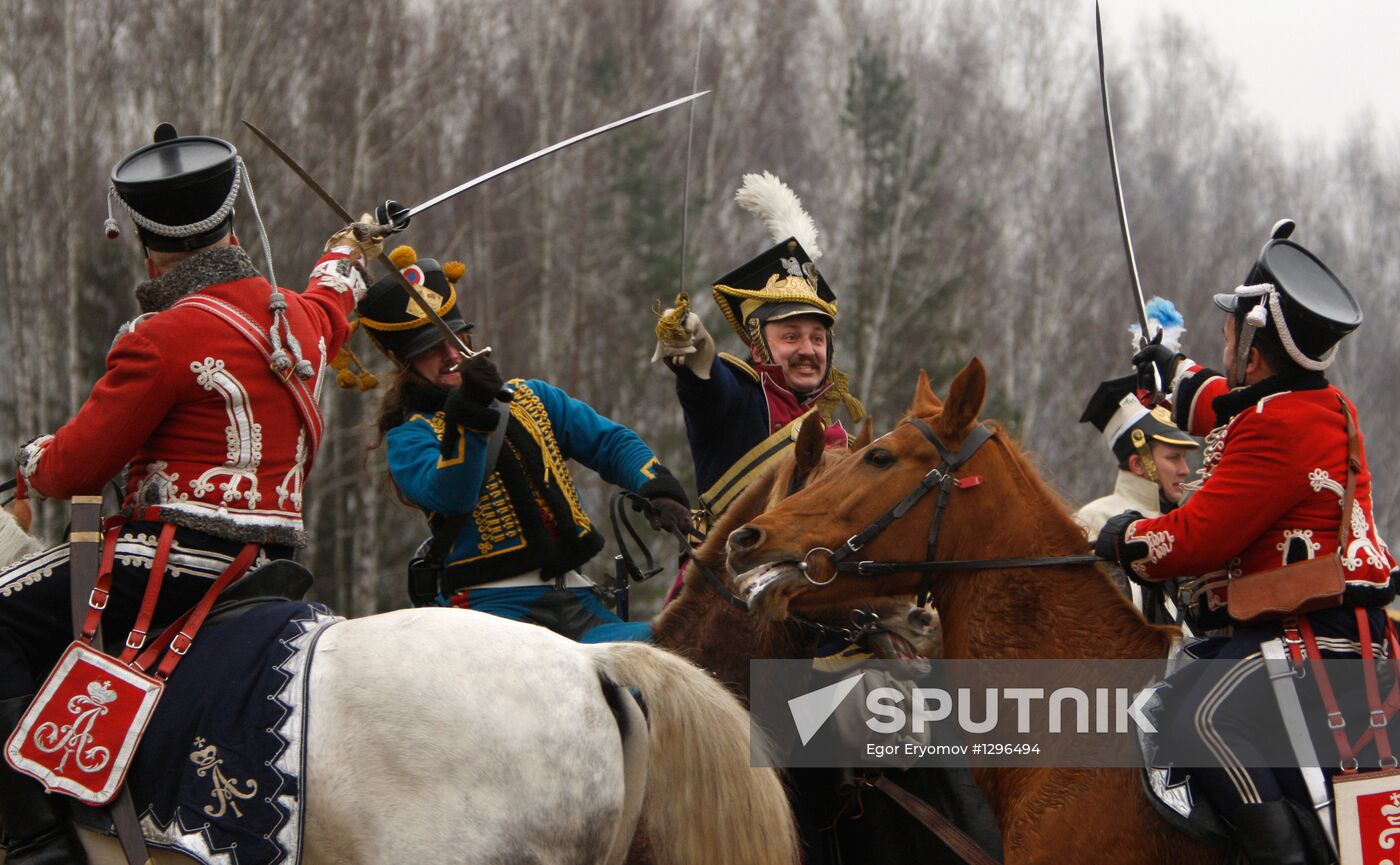 Reenactment of 1812 Battle on Berezina river