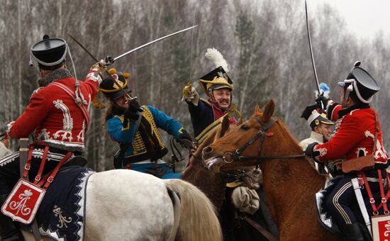 Reenactment of 1812 Battle on Berezina river