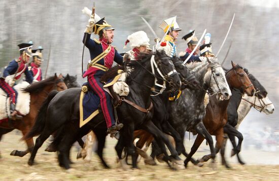 Reenactment of 1812 Battle on Berezina river