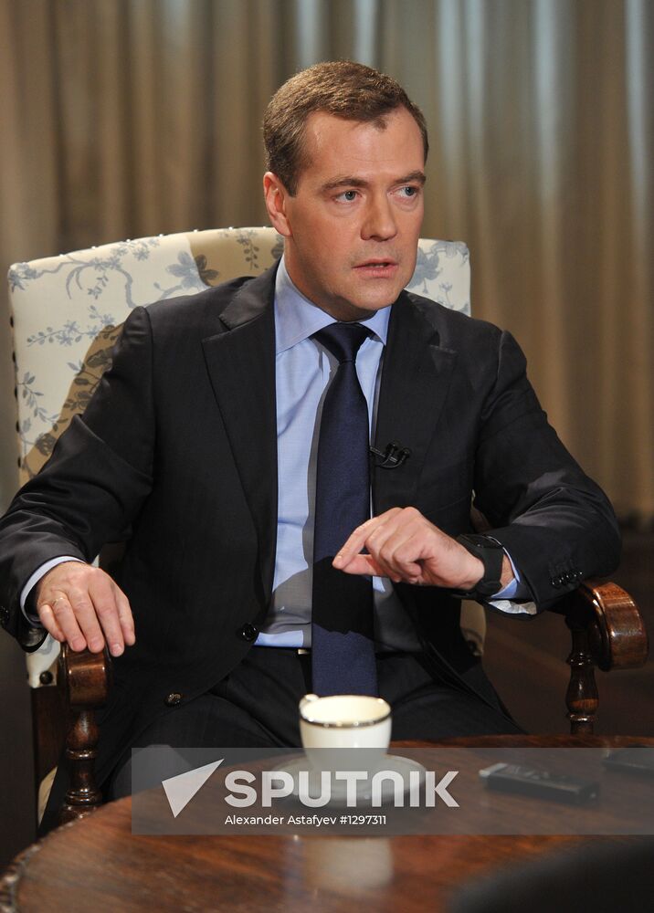 D.Medvedev interviewed by French mass media