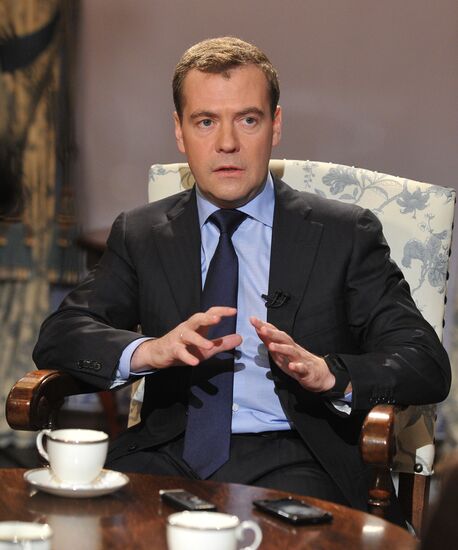 D.Medvedev interviewed by French mass media