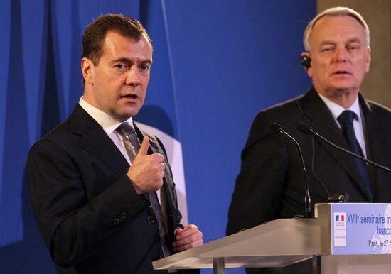 Dmitry Medvedev visits France