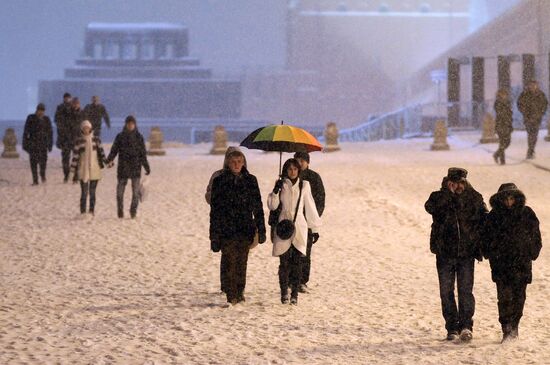 Heavy snowfall in Moscow