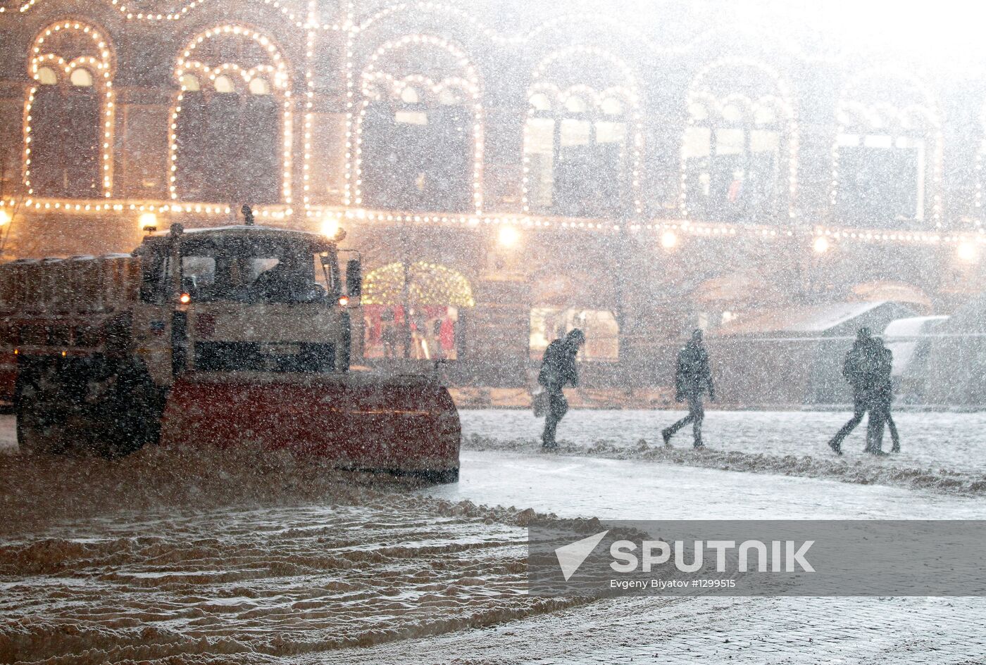 Heavy snowfall in Moscow