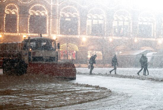 Heavy snowfall in Moscow