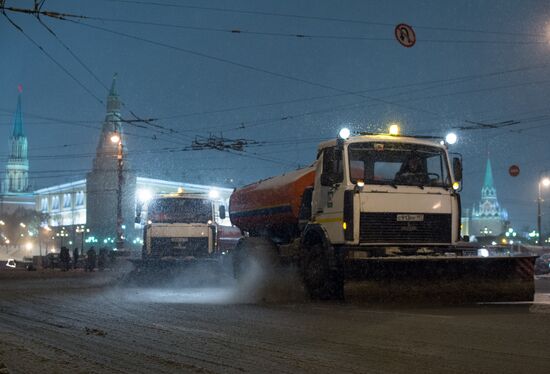 Heavy snowfall in Moscow