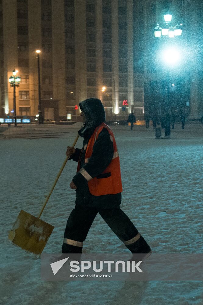Heavy snowfall in Moscow