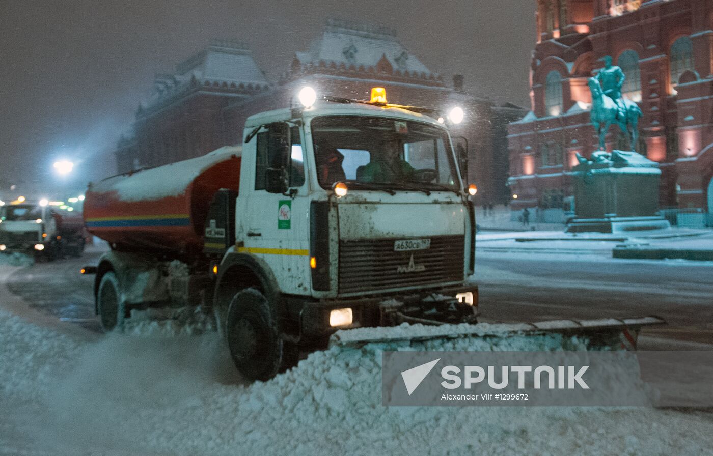 Heavy snowfall in Moscow