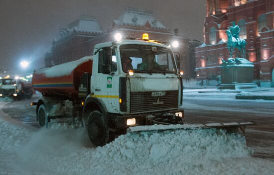 Heavy snowfall in Moscow