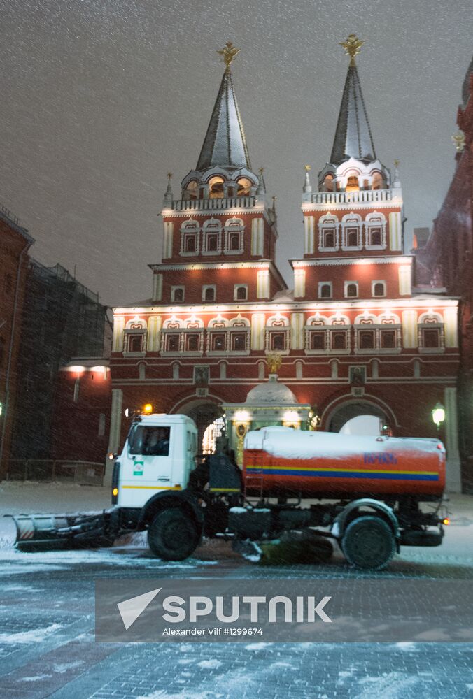 Heavy snowfall in Moscow