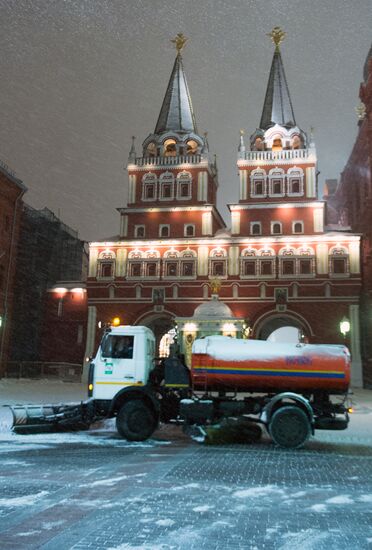 Heavy snowfall in Moscow