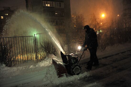 Heavy snowfall in Moscow