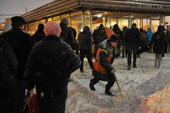 Heavy snowfall in Moscow