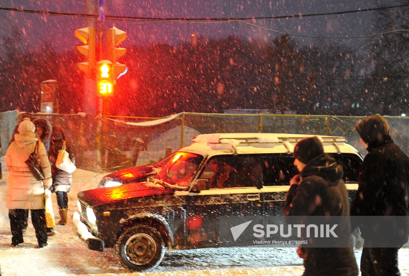 Heavy snowfall in Moscow