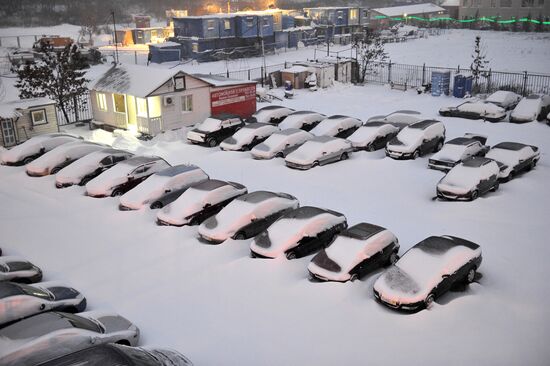 Heavy snowfall in Moscow