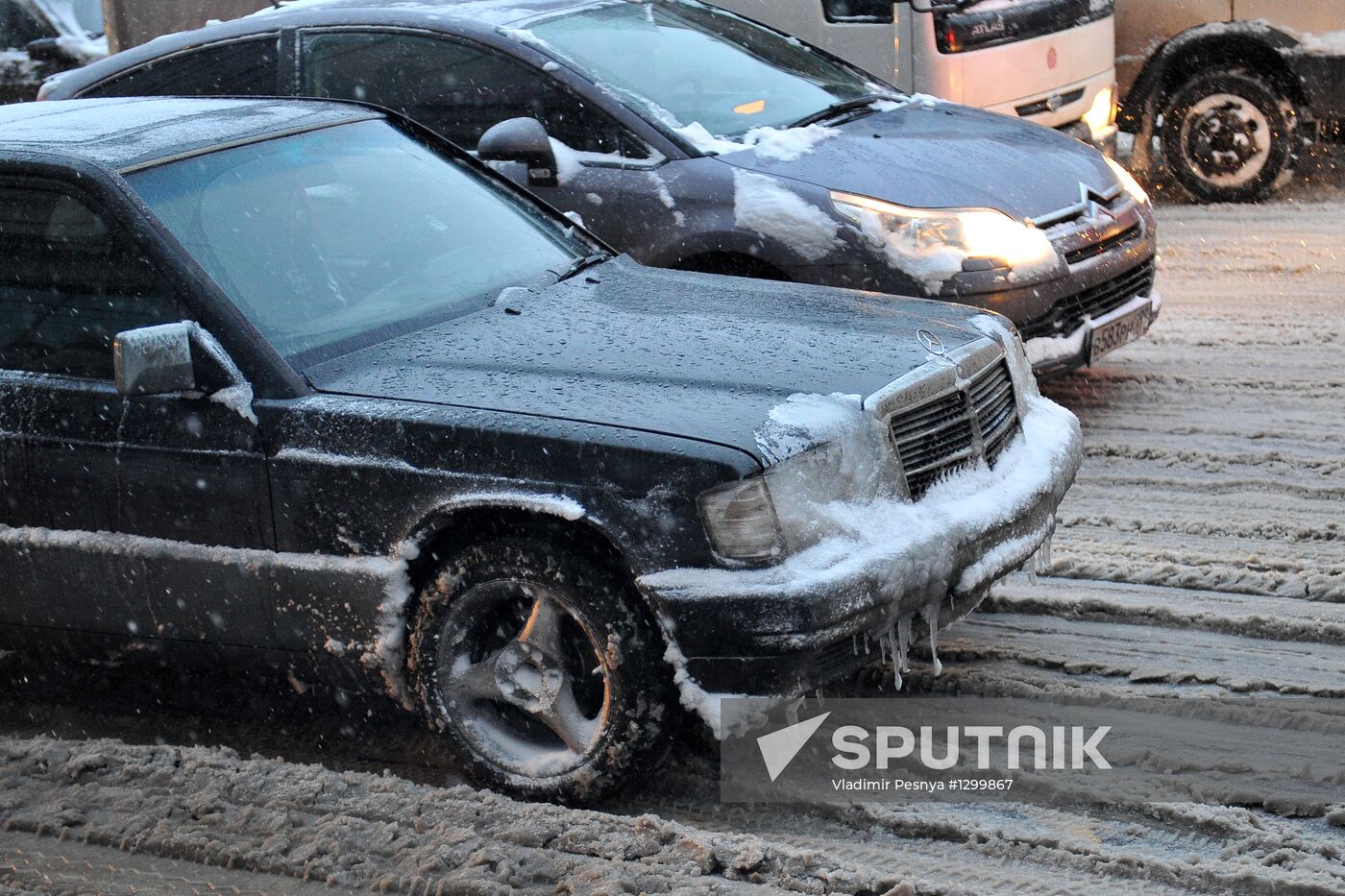 Heavy snowfall in Moscow