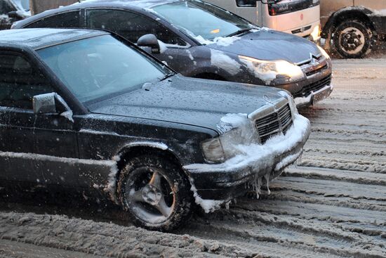 Heavy snowfall in Moscow