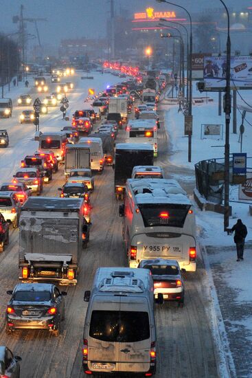 Heavy snowfall in Moscow