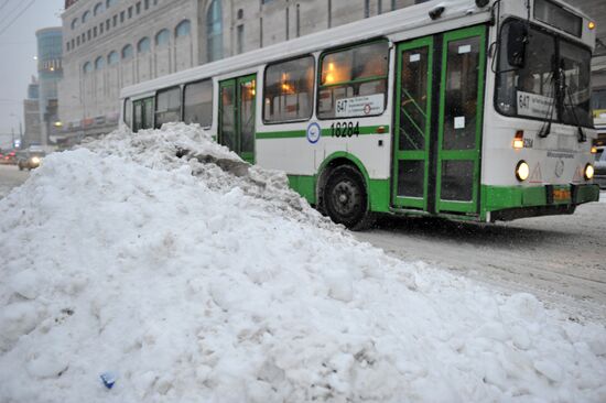 Heavy snowfall in Moscow