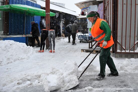 Heavy snowfall in Moscow
