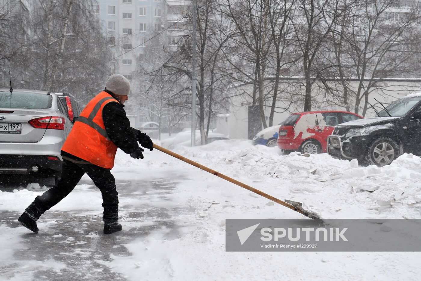 Heavy snowfall in Moscow