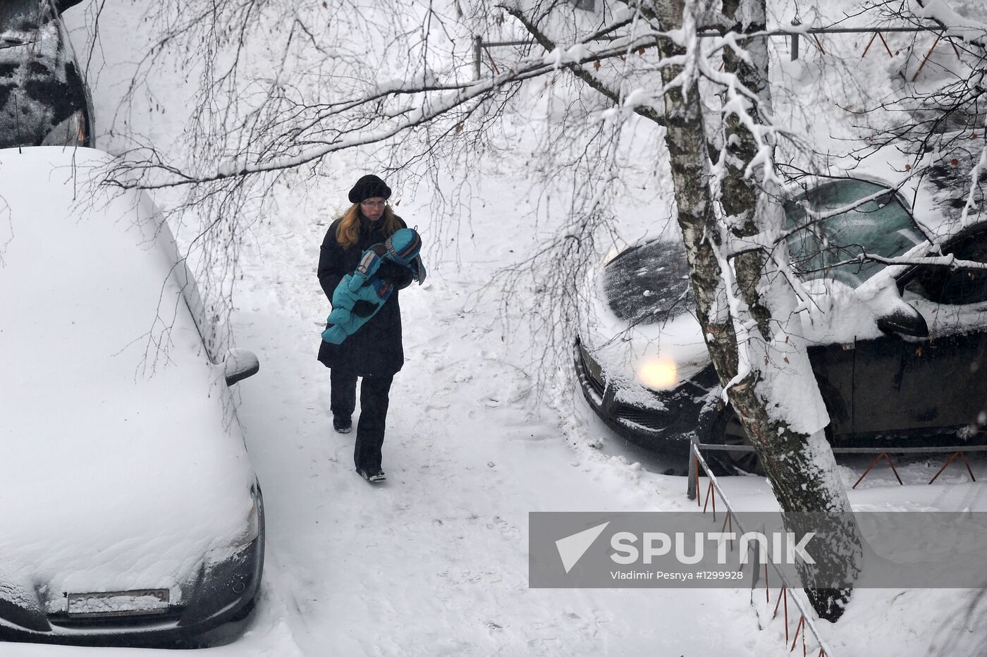 Heavy snowfall in Moscow