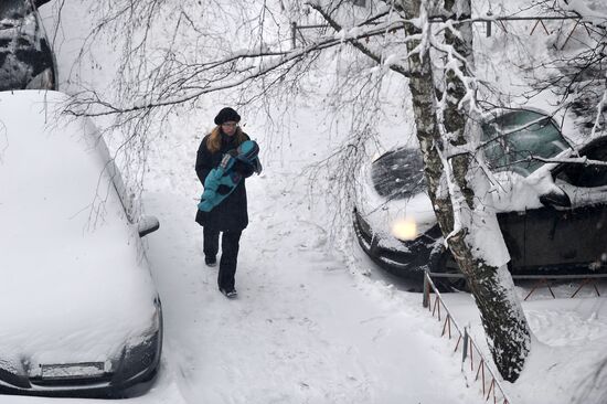 Heavy snowfall in Moscow