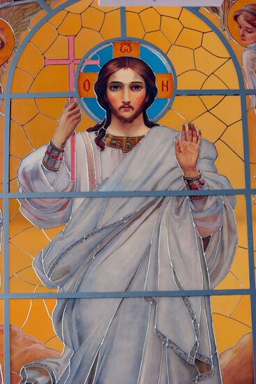 STAINED GLASS ALTAR WINDOW