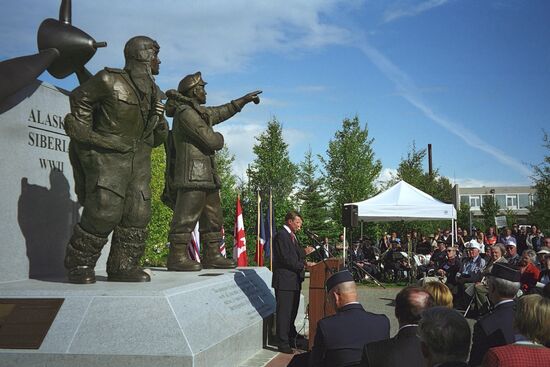 UNVEILING MONUMENT IN ALASKA