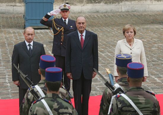 VLADIMIR PUTIN ANGELA MERKEL JACQUES CHIRAC