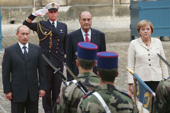 VLADIMIR PUTIN ANGELA MERKEL JACQUES CHIRAC
