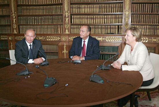 VLADIMIR PUTIN ANGELA MERKEL JACQUES CHIRAC